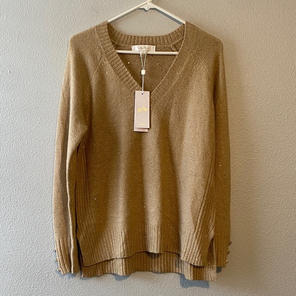 New Kaycee Sequin Sweater - Gold Metallic - Picture 2 of 9